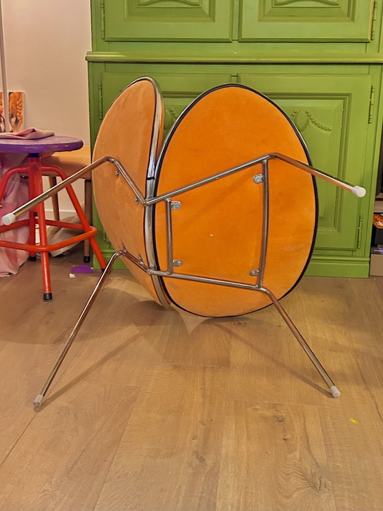 Image 1 of Poltrona di design italiano anni '70 in velluto cromato