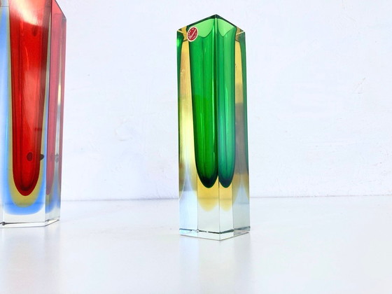 Image 1 of 3 Italian Sommerso vases made of Murano glass by Flavio Poli, 1960s design