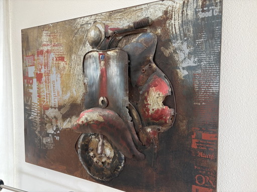 Metal Wall Decoration with Vespa Scooter 3D – wanddecoratie (photo 2 of 5)