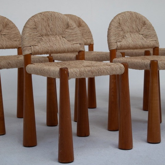 Image 1 of Set mit 6 Alessandro Becchi „Toscanolla“ Esszimmerstühlen für Giovannetti