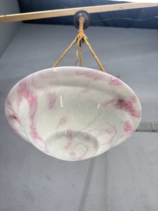 Art Déco Pendant Lamp - Romantic Pink Swirl