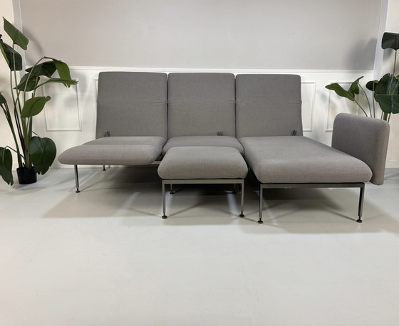 Image 1 of Brühl Roro medium sofa fabric gray sofa bed corner sofa + stool