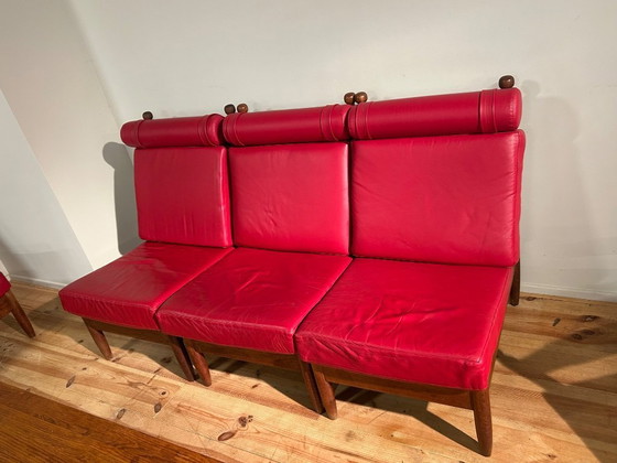 Image 1 of Set da salotto modulare in pelle della metà degli anni Sessanta (9 pezzi)