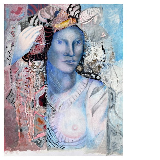 Image 1 of Erotic expressionist portrait of N. Boéri Véfour. France, 1960s