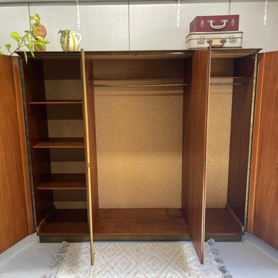 Image 1 of Vintage mid-century 4-door gloss wardrobe, demountable