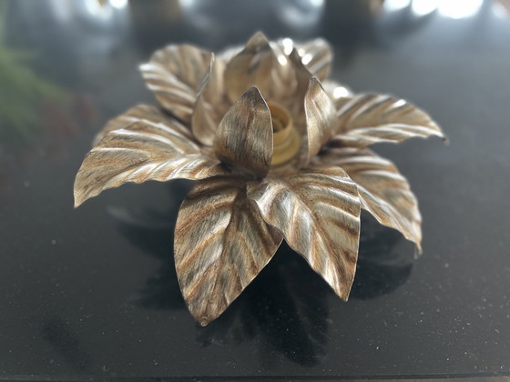 Image 1 of Karaktervolle en stijlvolle set van 3 vintage blad lampen - Hollywood Regency stijl