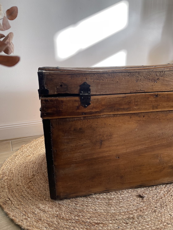Image 1 of restored antique trunk
