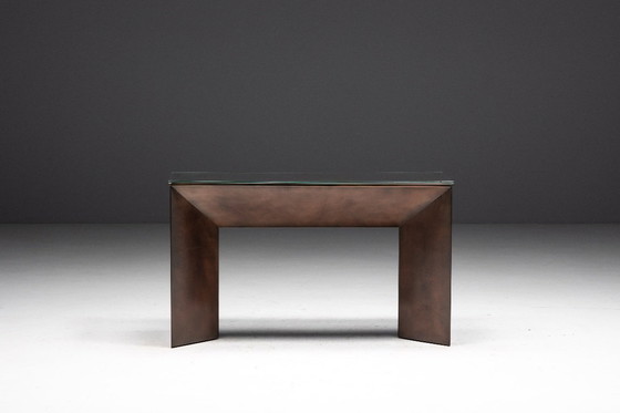Image 1 of Consoletafel van gepatineerd brons van Belgochrom, België, jaren 70