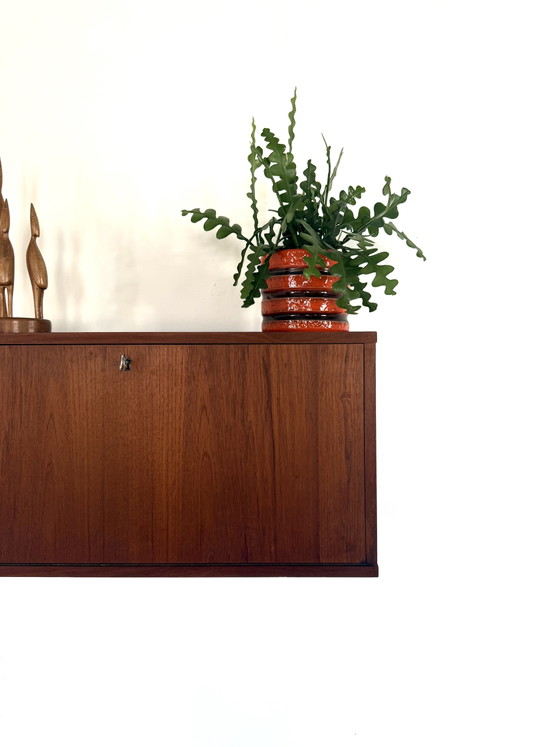 Image 1 of Vintage Danish teak wall cabinet, 1960s