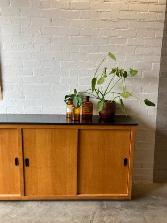 Image 1 of Vintage school cupboard sliding door cupboard dresser XL