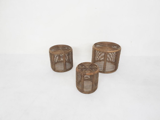 Image 1 of Juego de tres cestas o mesas auxiliares de manou attrb. a Tito Agnoli, Italia años 70