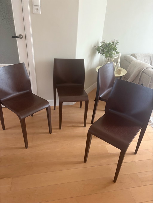 4x Alias ​​- Sillas de comedor Laleggera en nogal