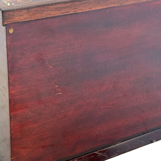 Image 1 of 19ème siècle - Victorien - Papeterie / Bureau - Marqueterie de bois de rose et charnières en laiton