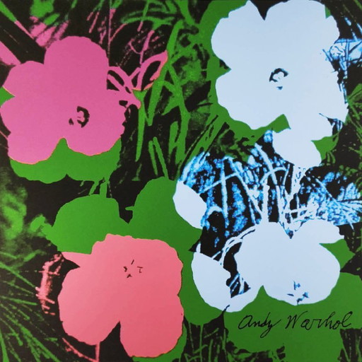 Litografia in edizione limitata "Fiori" di Andy Warhol, realizzata da CMOA - 50 x 50 cm