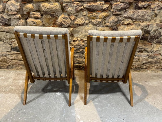 Image 1 of Coppia di Poltrone di Jan Vaněk, anni '40, Completamente Restaurate, Cecoslovacchia