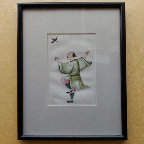 Image 1 of Siglo XIX, conjunto de 4 pinturas chinas