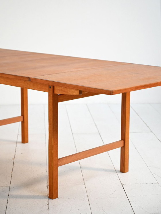 Image 1 of Table de salle à manger extensible scandinave en teck et chêne, années 1960