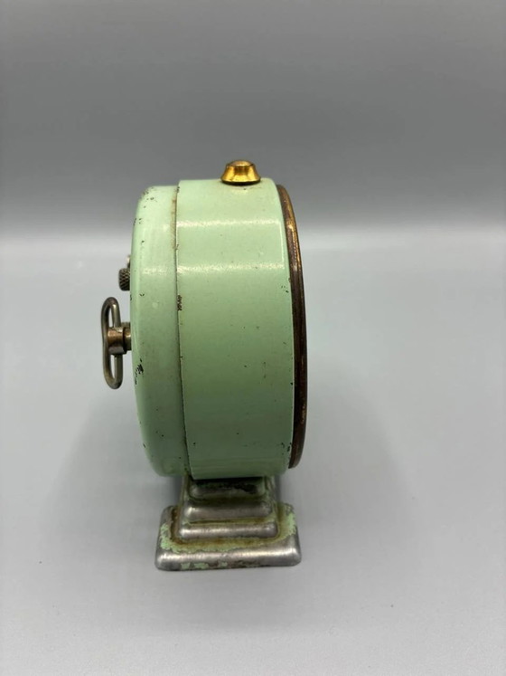SMI Mechanical Alarm Clock - Celadon Green - Art Deco Base - Functional – Brass (photo 4 of 4)