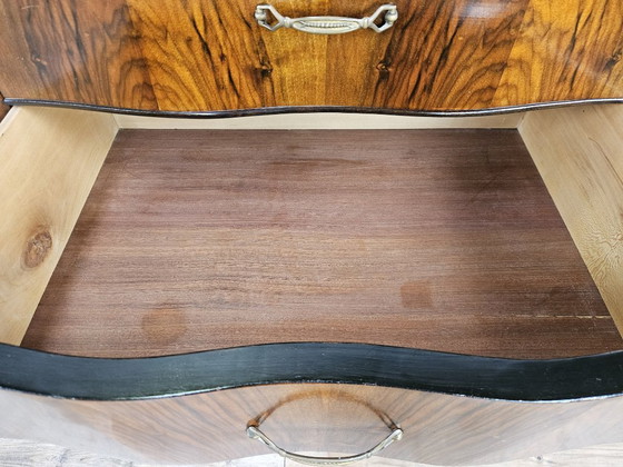 Image 1 of Commode Art déco des années 1950 en ronce de noyer