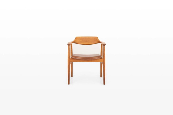 Vintage fauteuil van Høng Stolefabrik, jaren 60 – Bureaustoelen, Leather, Wood, Scandinavian (photo 10 of 10)