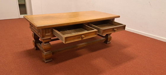 Image 1 of Classic wooden coffee table with drawers – solid & timeless