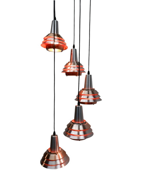 Lakro Amstelveen cascade pendant lamp, 1970s