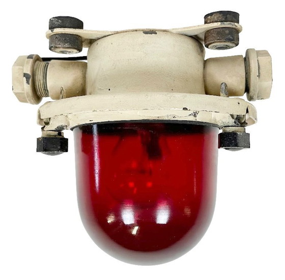 Image 1 of Applique murale ou plafonnier vintage beige en forme de navire soviétique, années 1960