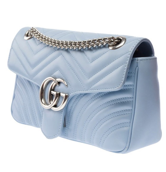 Image 1 of Sac Gucci Marmont En Cuir Bleu-103342