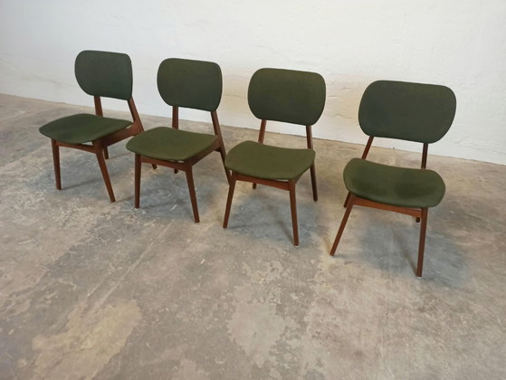 4 x sedie da pranzo mid-century – Tessile, Legno (photo 3 of 15)