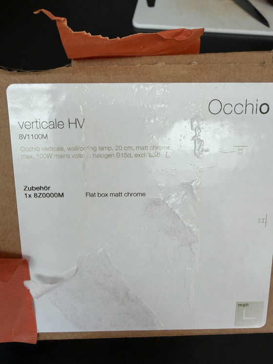 Image 1 of 2 x Occhio Sento Wandleuchte mit mattverchromter Linse und satiniertem Glas (Halogen)