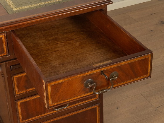 Antique English-Style Desk – Leather, Wood (photo 11 of 12)