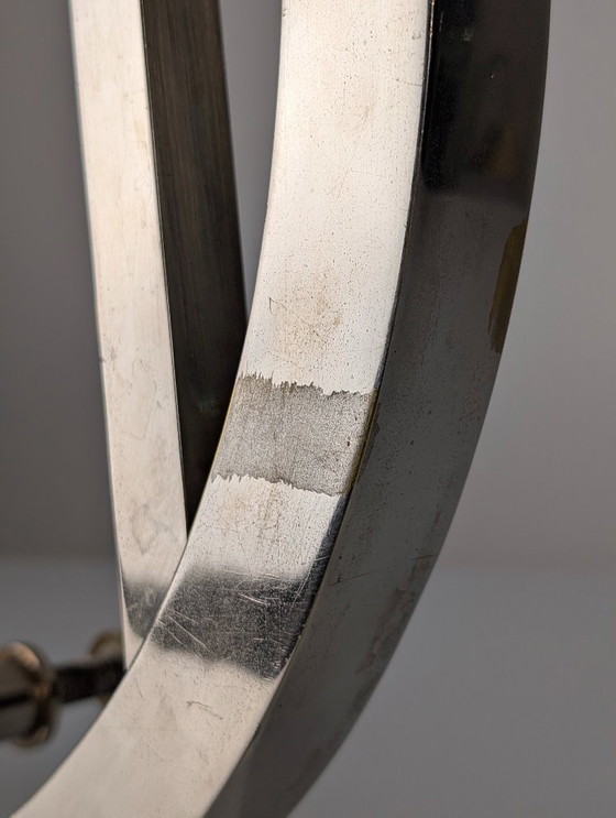 Image 1 of Pair of Art Deco Geometric Chromed Door Handles, 1920s