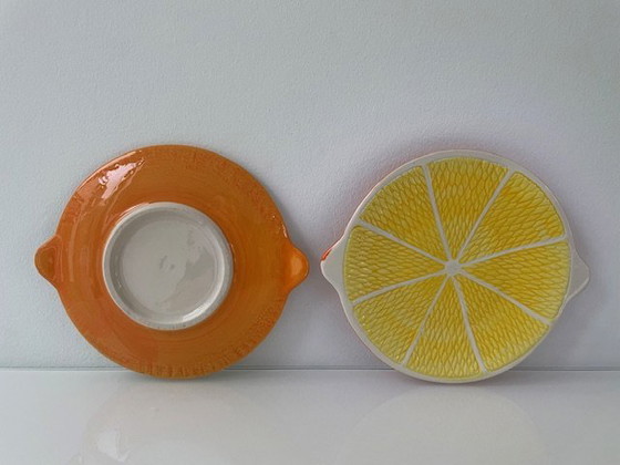 Image 1 of Assiettes en céramique ensoleillées sur le thème des agrumes - de joyeux accroche-regards !