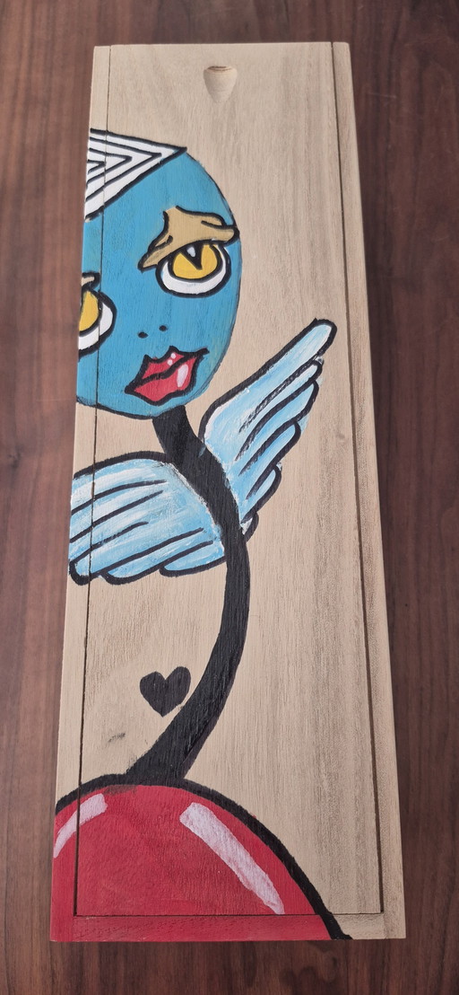 Wijnkistje – schilderijen tekeningen, Wood