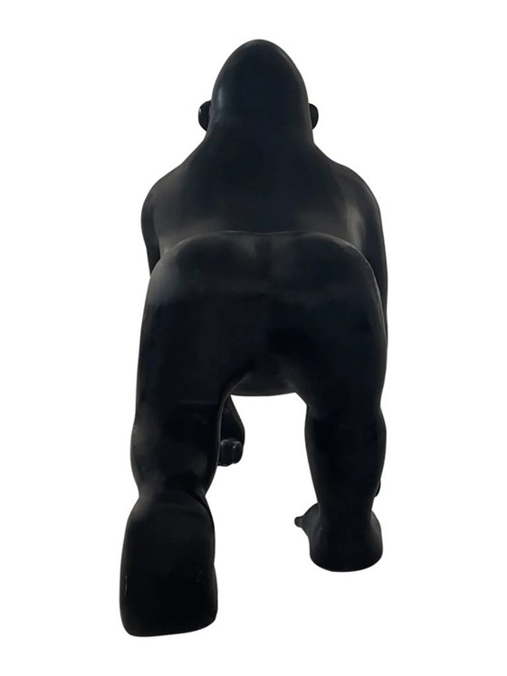 Image 1 of Fiberglas-Skulptur – Gorilla – Schwarz