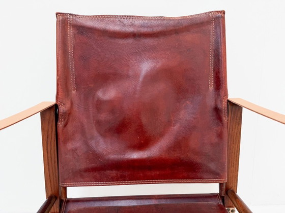 Image 1 of Vintage Kaare Klint voor Rud Rasmussen KK47000 Safari stoel in leer, Denemarken