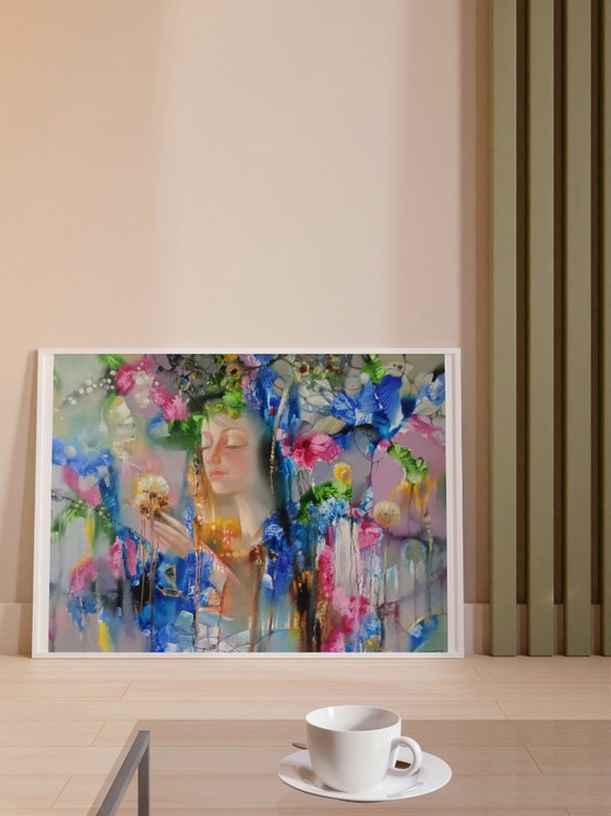 Peinture à l'Huile Originale Abstraite Nature Fleurs Fille Arômes du Printemps – Peintures et dessins, Canvas (photo 3 of 10)