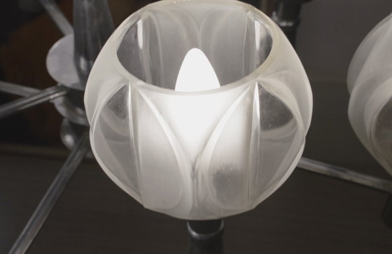 Sputnik Chandelier 8 Light Mid Century Chrome Faceted Glass Globes Ceiling Lamp Space Age Atomic – Metal (photo 46 of 52)