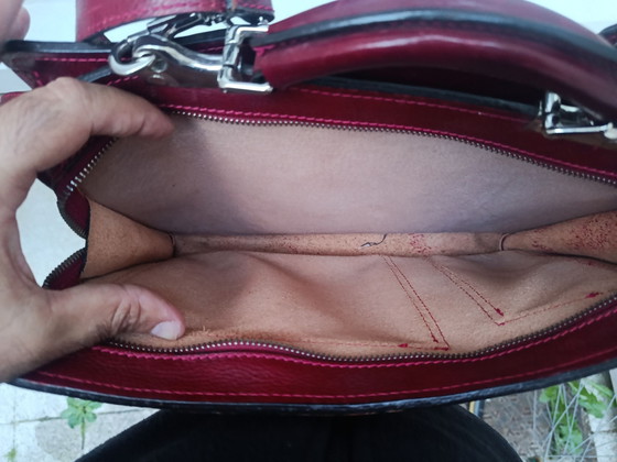 Red Bordeaux Leather Bag / Briefcase - Tuscany Leather, Shoulder bags, Calfskin (photo 5 of 6)