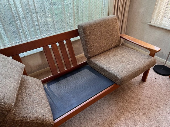 Image 1 of Divano a tre posti in teak di design danese, disegnato da Juul Kristensen, anni '60.