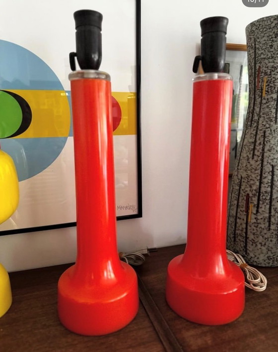 Image 1 of Scandinavian vintage glass table lamps