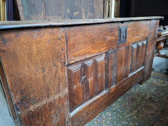 Image 1 of Grand Coffre Cassone Louis XIII renaissance 16ème siècle