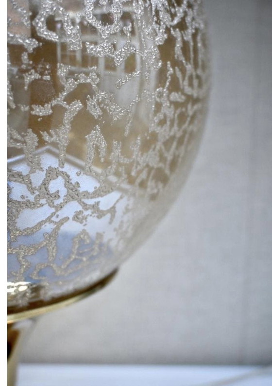 Image 1 of Doria Leuchten table lamp brass with textured glass