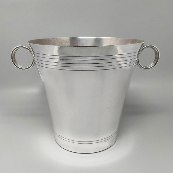 Image 1 of 1930s Gorgeous Art Deco Champagne or Ice Bucket by Udner in Silver Plated, Made in France