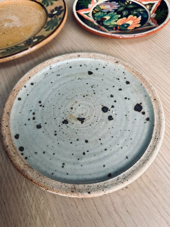 Image 1 of 1x Piatto in ceramica vintage Pierre Digan - Piatto unico in gres artigianale