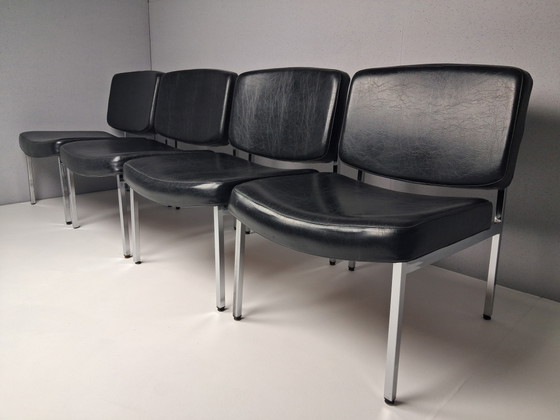 Set di 4 Poltrone Lounge Vintage, Anni '60 - '70 – Chrome, Skai (photo 6 of 11)