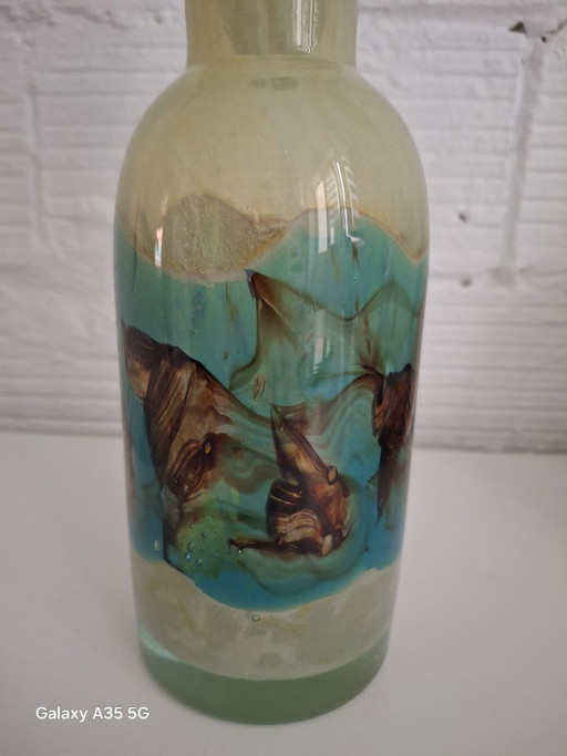 Vintage Mdina Glass Decanter / Bottle with Large Ball Stopper, Malta 1970s – glazen karaffen (photo 2 of 10)