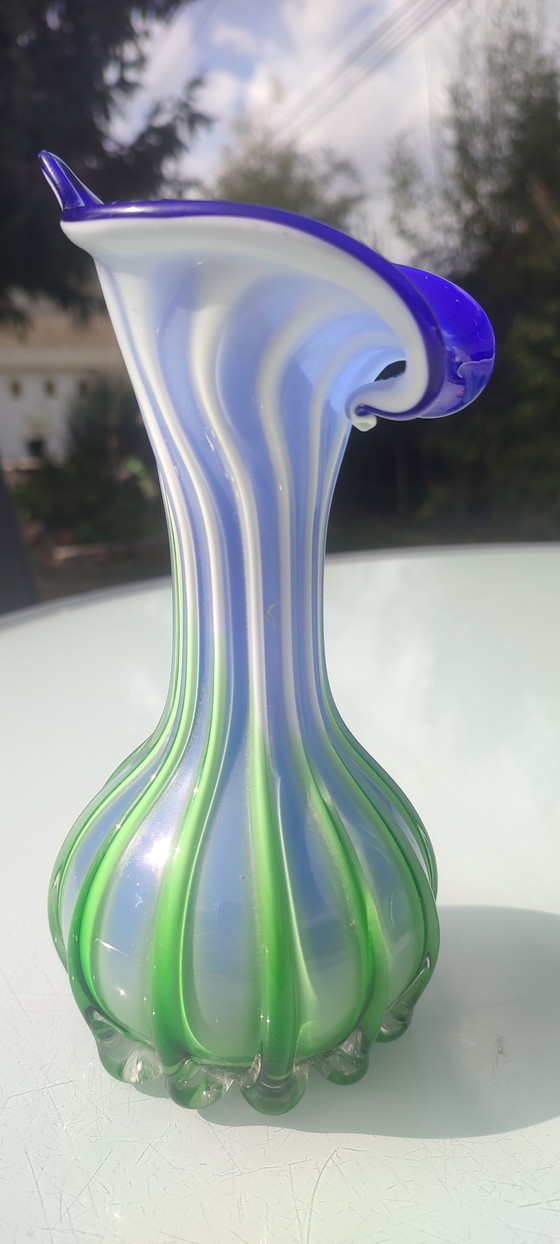 Paar Murano Jack in the Pulpit geblazen glazen Vazen ca.1970 – Murano Glass (photo 5 of 15)