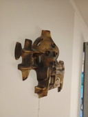 70s brutalist ceramic wall lamp