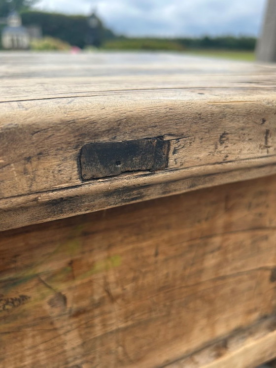 Originale alte chinesische kleine Kommode / Schreibtisch – Schlicht, robust, rustikal (Wabi-Sabi) (photo 6 of 12)